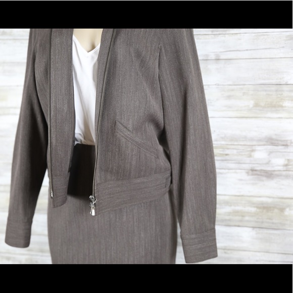 Caslon Brown 2pc Dress Skirt & Jacket sz 6 - Picture 3 of 5